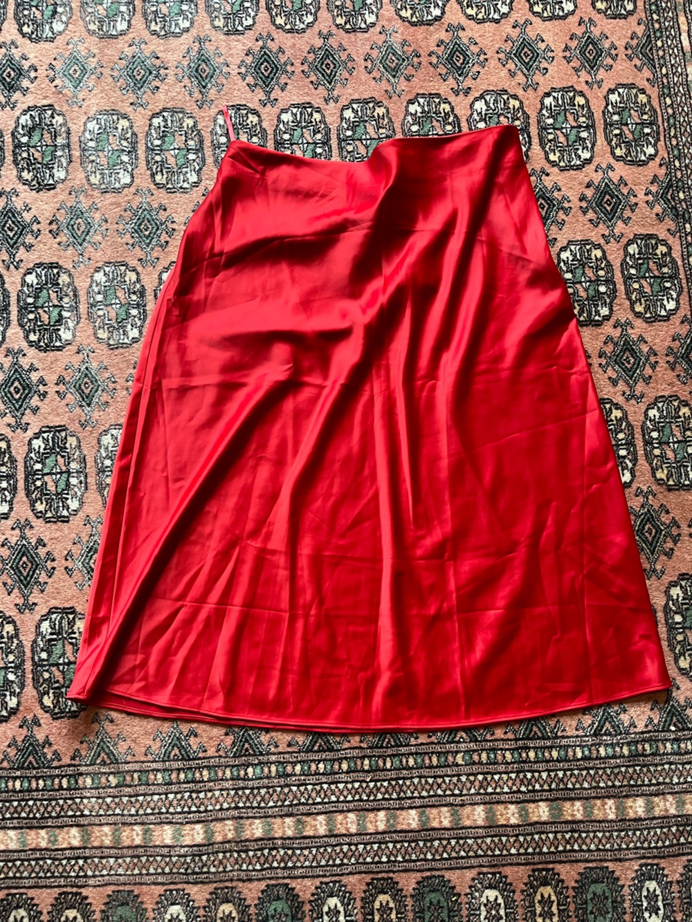 Universal Standard Red Satin A-Line Midi Skirt - Size 16